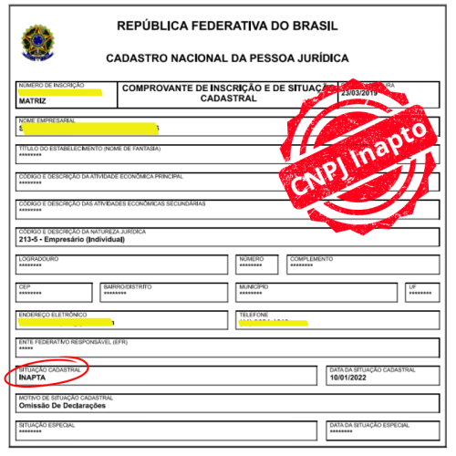 CNPJ Inapto V2